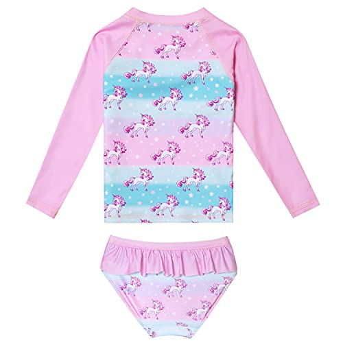 Image of QPANCY Girls Rash Guard Swimwear Swimsuit Bathing Suits UPF 50+ Sun Protection