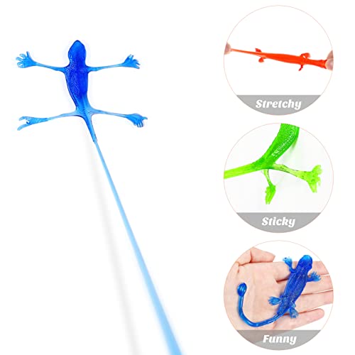 Nuobesty 60Pcs Vinyl Stretchy Sticky Toy Assortment Novelty Sticky Finger Toys Including Stretchy Flying Frogs,Sticky Climber Men,Sticky Lizards,Sticky Hands For Kids Party Favors #TOP7