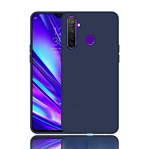 Image of Case Creation Luxurious OG Series for Realme 5s Case Cover,Anti-Dirty Slim Case Frosted Matte Cute Candy TPU Raised Bezel (Splash of Color) Back Cover for Realme5s -Navy Electric Blue