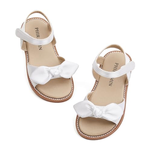 Image of PHIRAMIN Toddler Flower Girl Sandals - Girl Dress Shoes Toddler Little Kid Wedding Party