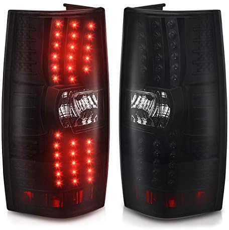 AUTOSAVER88 LED Taillights Tail Lights Compatible with Chevy Suburban 2007-2014 / Chevy Tahoe 07-14 Black Smoke Replacement Tail Lamps Assembly (Do NOT Fit Barn Door Models)