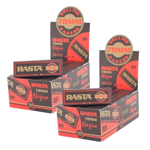 2 cajas de papel Rasta negro 78mm, 50 libritos