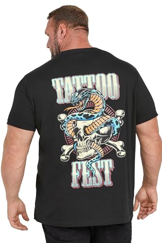 BadRhino Big & Tall 'Tattoo Fest' Graphic Print T-Shirt - Men's - Plus Size Curve Black