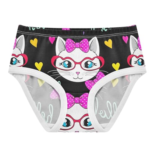 Girls Underwear Toddler 2t Cotton Girl Panties Cute Stylish Undies Kids Briefs Cute Cat Faces Black