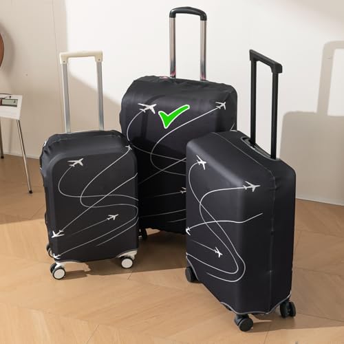 Image of HOKIPO Suitcase Covers for Trolley Suitcase, 220gsm Durable and Washable, Large (26-27inch) - Flight Path (AR-6345-D17)