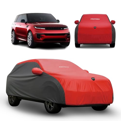 Image of PROTEGO Prime Series India's 1st Anti-Tear Car Cover for Land Rover Sport | Heavy-Duty, Custom Fit, All Weather Protection | 100% Waterproof, Windproof & Hail Resistant | 2-Year Warranty | Red + Black