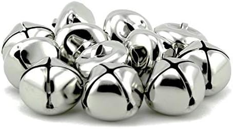 Pack of 50 pcs 1 Inch Christmas Jingle Bells for Holiday Decoration and DIY Craft Bells (Silver)