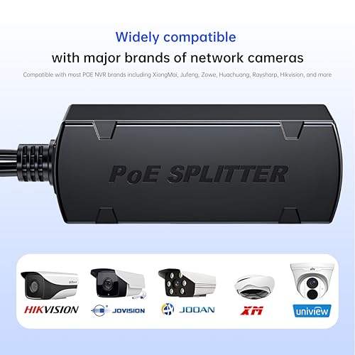 Divisor PoE Gigabit 12 V 1,2 A de salida, adaptador Ethernet sobre línea eléctrica de 10/100/1000 Mbps, adaptador Power over Ethernet para cámaras de seguridad CCTV y vigilancia miniatura 7