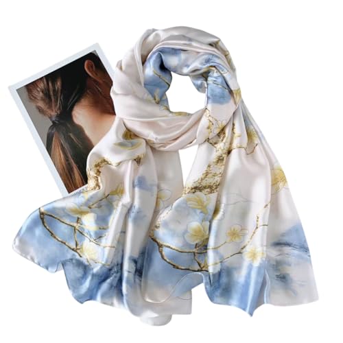 Image of Printed Poly Silken feel Scarf Stole for Women | Stylish, Soft, & Lightweight | Satin Feel Neck Scarf, Hair Scarf, Head Scarf for Women