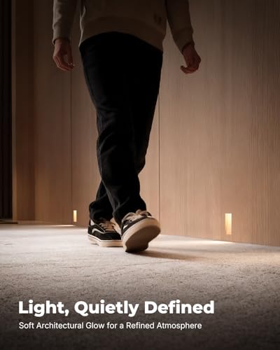 Image of SCON Recessed Step Light Hardwiring, 2W LED Rectangle Skirting Wall Light 3000K Warm White, Invisible Stair Lights Indoor, Recessed Wall Night Light, Trimless Design for Hallway, Stairway, Bedroom 4P