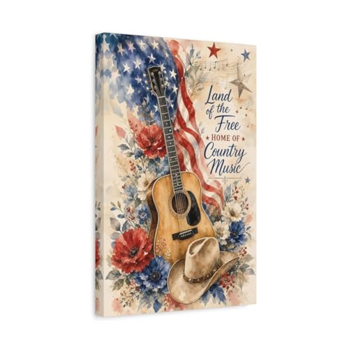 Art mural guitare acoustique vintage de salon 12x18 pouces vertical