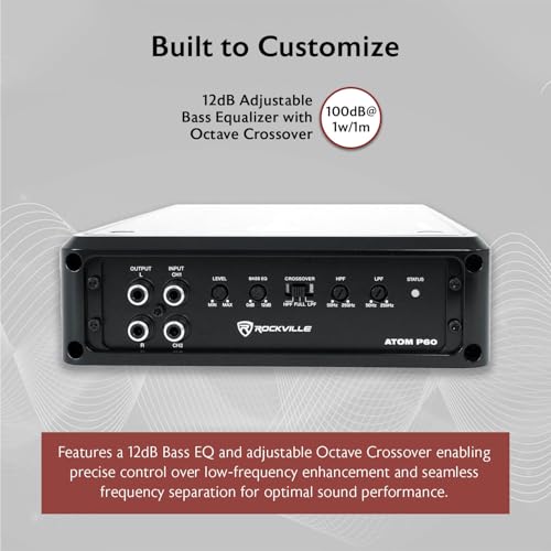 Image of Rockville Atom P60 2 Channel Car /ATV Amplifier, 1200W RMS, 4800W Peak