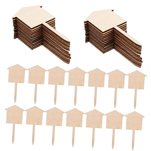 YARNOW Etiquetas De Madera Para Plantas Insertos Parterres Artículos Jardinería 50 Unidades