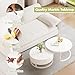 Round Marble Coffee Table with Storage Round Nesting Coffee Table Set of 2 Modern White Coffee Tables for Living Room Coffee Table with Wood Storage Drawer Boho Circle Center Table