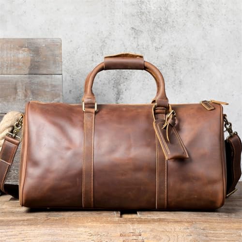 Men Leather Briefcase Travel Bag For Men Large Capacity Luggage Bag Vintage Handbag2