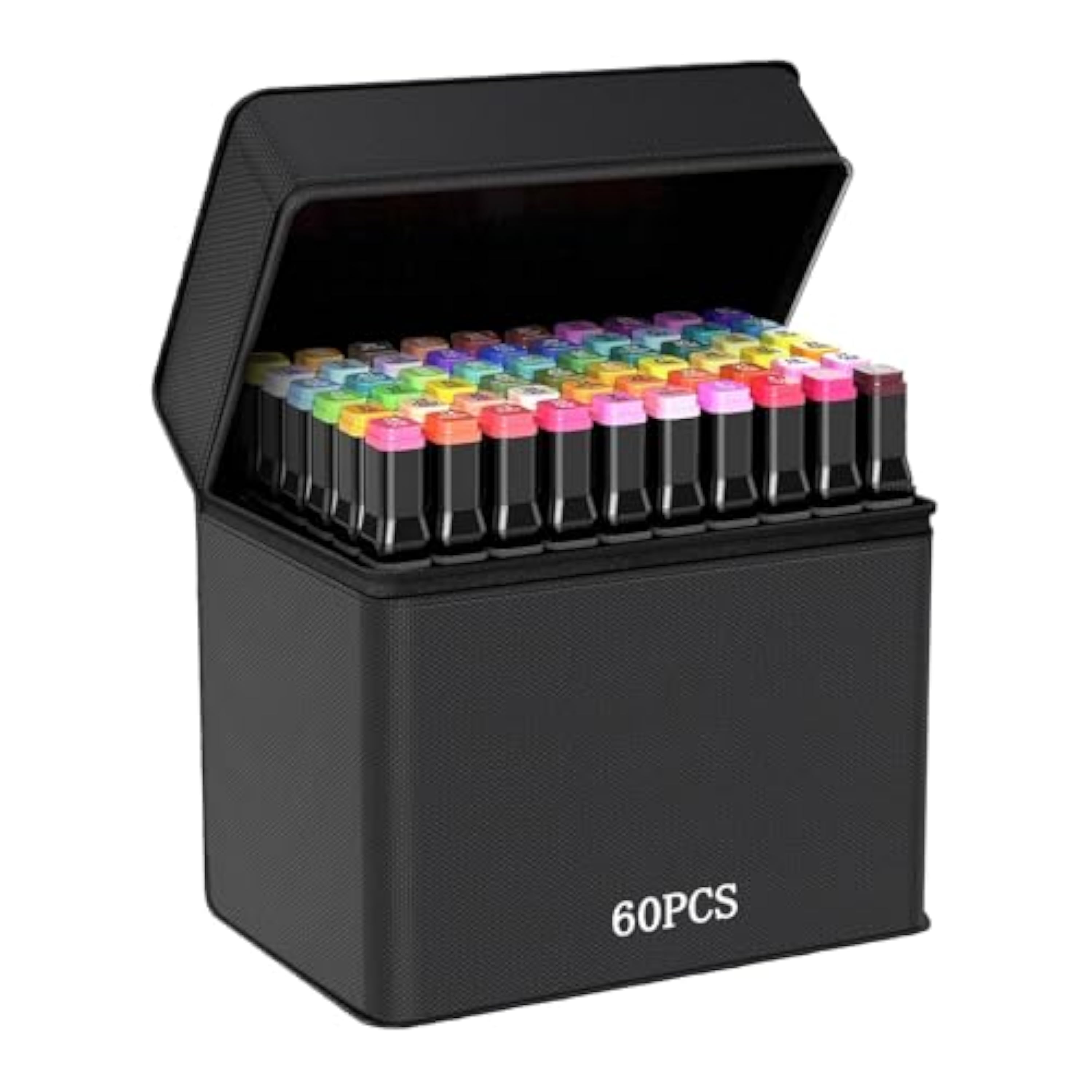 Bafumiu rotuladores doble punta 60, Set de Rotuladores Duales, caja rotuladores, rotuladores profesionales – Para uso en diseño, cómics, renderizado, proyectos de bricolaje, bolsa negra incluida.