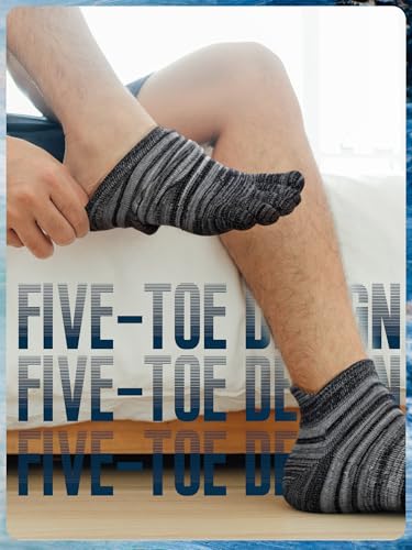 Image of Fourluoo 3 /6 Pairs Women Toe Socks Cotton Breathable Ankle Five Toe Socks for Men Women Athletic Running