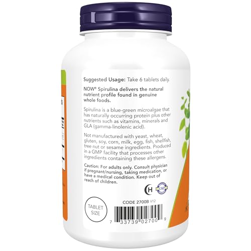 Now Foods 2700 Supplements, Organic Spirulina 500 Mg thumb #2