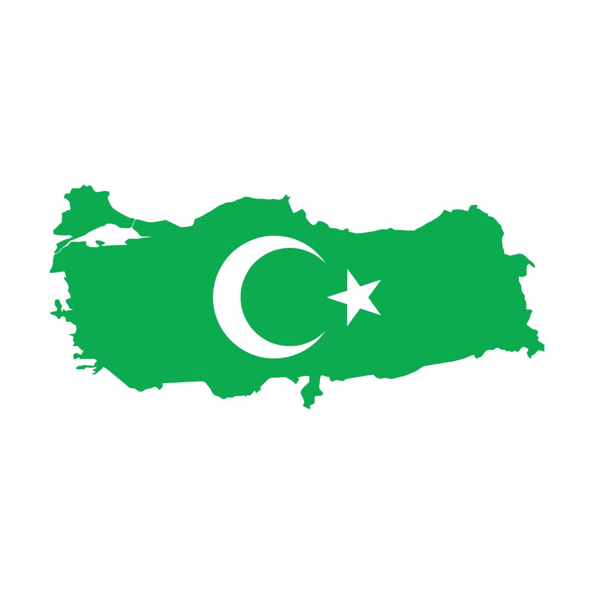 Turkey Flag Map Wall Art Decal Flag Vinyl Sticker Home and School Decoration Wall Tattoo Bedroom Living Room Art Mural Small - 20x42cm — image 1