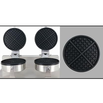 Waffeleisen Doppelwaffelautomat Für Zwei Belgische Waffeln Drehung Um 180 Grad Kommerzieller Doppelkopf-Waffeleisen Temperatur- Und Zeitsteuerung Antihaft & Verbrühschutz Waffelgröße Je 18,5 Cm – Bild 4