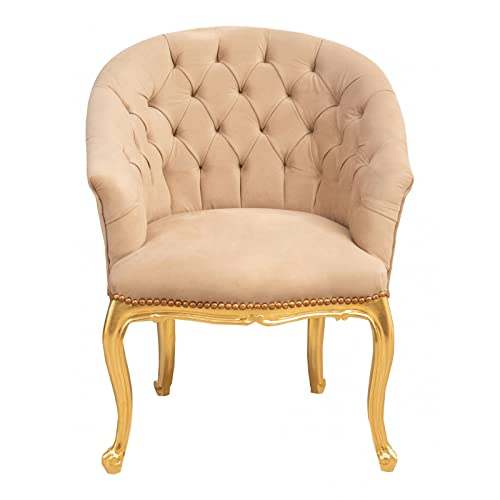 Biscottini barock Sessel 82x67x68 cm | Sessel Wohnzimmer Stil Luigi XVI | Sessel esszimmer Holz | Barock Stuhl | Retro Sessel | barock möbel – Bild 5