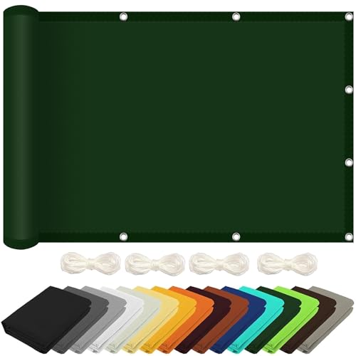 Voile d'ombrage rectangulaire imperméable extérieur vert avec cordons - 2