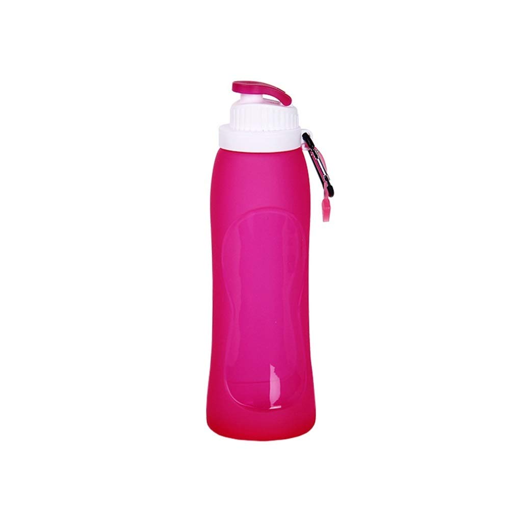 Faltbare Wasserflasche, 500 Ml Hohe Kapazität Tragbar Anti-Fall Enthält Kein Bisphenol A, Sicher Und Gesund, Rosa