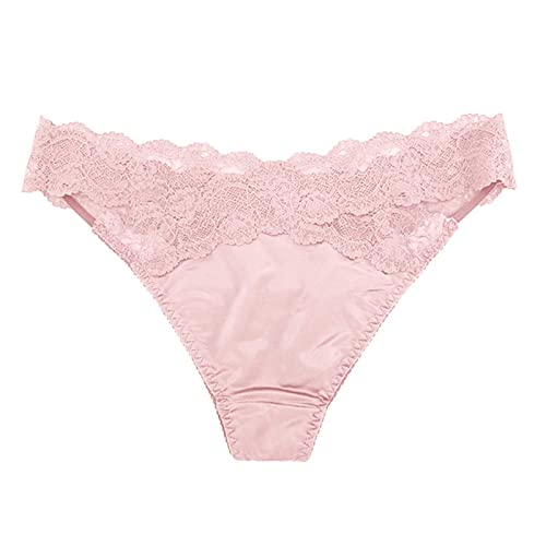 Women Sexy Satin Lace Trim Bowknot Briefs Panties Buckle Strappy Lingerie Cheeky Thongs Underwear Soft Breathable Comfy High Cut Low Waist Stretchy Bikini Hipster Underpants T Back G Strings #TOP4