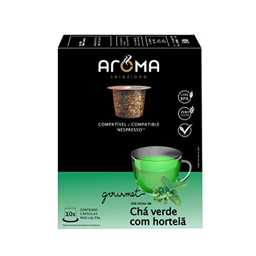 Aroma Selezione Cápsulas De Chá Verde Com Hortelã Compatível Com Nespresso Contém 10 Cápsulas