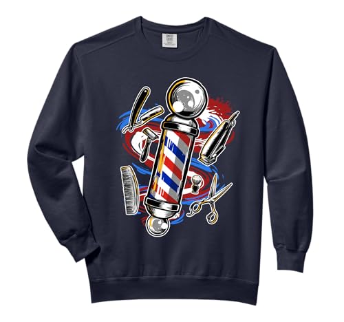 Barber Barbershop Hairstylist Hair Style Haircut Comfort Colors Adult Sweatshirt