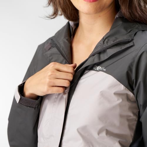 Image of ZEEL Rain Coat for Women Waterproof with Adjustable Hood, Rainwear Suit with Backpack Friendly Pleate, Front Zip with Snap Button Flap, Pants for Ladies (ELS508, Pink, L)