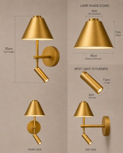 Image of FILLISKA LED Surface /Spot Light, Shockproof Alluminium Body & Antiglare Diffuser,Warmwhite Light (9 Watt Luxurious Gold-456)