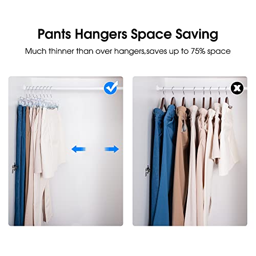 HOUSE-DAY-Skirt-Hangers-Pants-Hangers-with-Clips-Clear-Plastic-Pants-Hangers-with-2-Adjustable-Clips-Non-Slip-Pants-Hangers-Space-Saving-for-Closet-Clip-Hangers-for-Pant-Skirts-Shorts-Pack-of-12