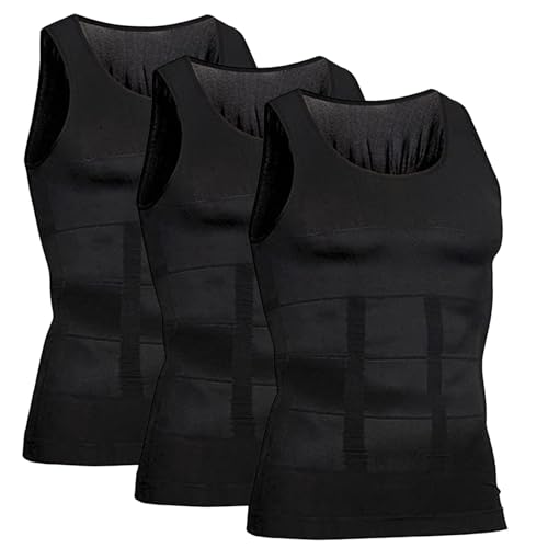 3Pack Shaperluv for Men, Shapeluv Tank 2.0 Top, Mens Compression Tank Top Big and Tall