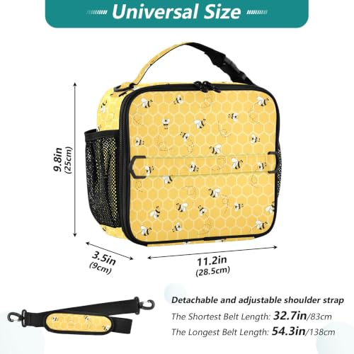 Bolsas de almuerzo aisladas ALAZA infantiles de abeja con correa ajustable 8