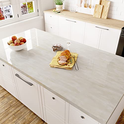 HotDecor Klebefolie Marmoroptik Abwaschbare Tapete Beige Küchenfolie Schränke Wand Tapeten Möbelfolie Beige Weiß Glänzende Marmor Folie Selbstklebend Für Arbeitsplatte Küche 40cm x 200cm HotDecor Klebefolie Marmoroptik Abwaschbare Tapete Beige Küchenfolie Schränke Wand Tapeten Möbelfolie Beige Weiß Glänzende Marmor Folie Selbstklebend Für Arbeitsplatte Küche 40cm x 200cm