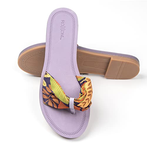 Floral Lace Strap Slippers for Women – Cute Womens Slippers with Color Flower Patterns – Boho Indoor Outdoor Womens Slippers for Summers – Stylish & Trendy Casual Slippers for Women3