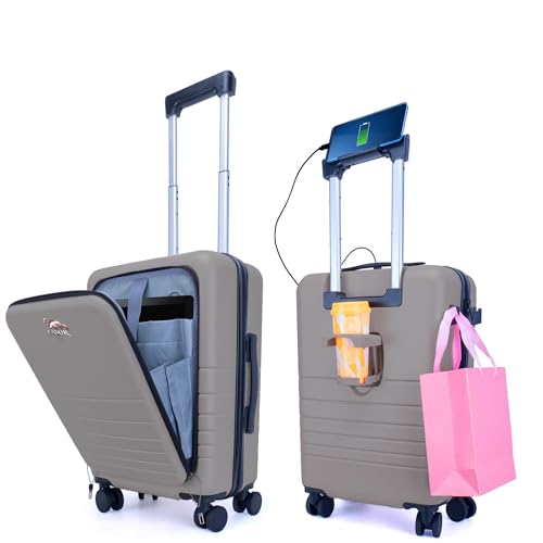 Camir-Maleta De Viaje Cabina Usb Maleta Inteligente Trolley Cabina Maleta Multiusos Bolsillo Frontal Portátil Equipaje De Mano 4 Ruedas,Candado Tsa-Maleta Cabina 55x35x23,5 Abs Pc Gris Camir-Maleta De Viaje Cabina Usb Maleta Inteligente Trolley Cabina Maleta Multiusos Bolsillo Frontal Portátil Equipaje De Mano 4 Ruedas,Candado Tsa-Maleta Cabina 55x35x23,5 Abs Pc Gris