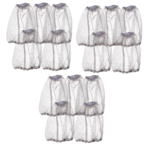 Chapeau d'insecte avec moustiquaire gris Toyvian pour camping et voyage en lot de 3 ensembles
