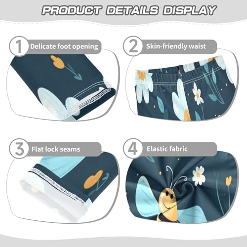 Toddler Girls Leggings Printed Yoga Pants Leggings Blue Wing Bee for Kids3