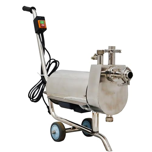 TECHTONGDA 3T/H Self-Priming Pump Food Grade Sanitary Beverage Pump Stainless Steel Transfer for Liquid 0.75KW