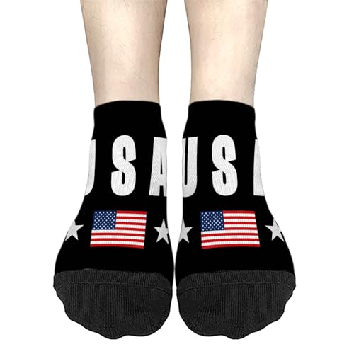 USA Patriotic American Flag July 4th Low Cut Socks 4th Of July Short Sock Boy Athletic Crew Sock Humor Sock