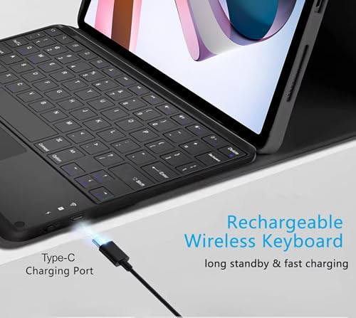 Image of TGK Detachable Bluetooth Keyboard Case for Redmi Pad 10.61 Inch Smart Cover (Black)