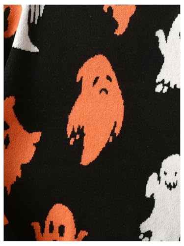 SweatyRocks Boy's Halloween Graphic Sweater Crewneck Long Sleeve Loose Knitted Pullover Tops4