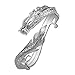 Hitaocity Fashion 925 Sterling Silver Antique Chinese Dragon Chic Lady Bangle Bracelet