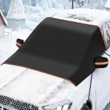QINQINTU Windshield Cover for Ice and Snow [78''x58''] 600D Heavy Duty Snow Cover Against Snow, Ice, Frost and Water Car Winter Accessories for Fits Large SUV & Truck