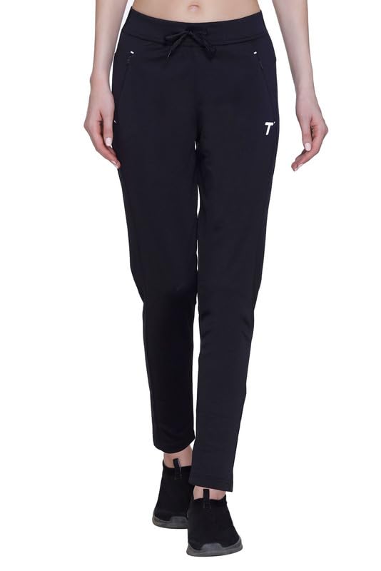 total sports & fitness Total Pro Fit Women's Track Pant | Stretchable Polyester Pyjamas with Side Pockets | Comfortable Activewear for Casual, Gym and Summer Wear | Lightweight Lounge Pants for Women & Girls-picture-49