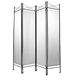Miadomodo Paravento separè divisorio per soggiorno camera da letto 4 pannelli ca. 180 x 160 cm colore bianco set da 1