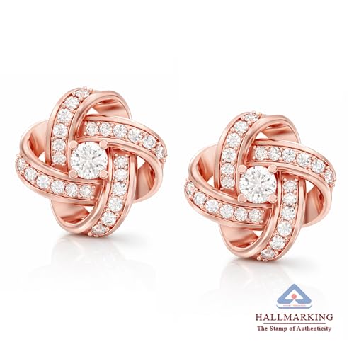 Image of TRUESILVER ACPL 925 Sterling Silver BIS Hallmarked Stud Earrings for Women & Girls |Sparkling Stone Embellished Elegant Design | Lightweight Daily Wear Jewellery | Gift for Women