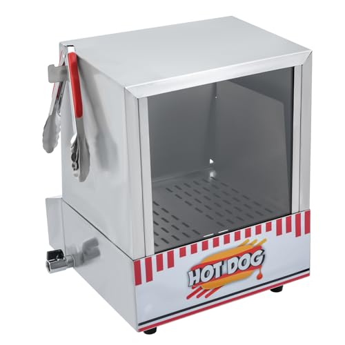 PIAOCAIYIN Hot Dog Warmer, 20L/ 5.28 Gal Hot Dog Steamer, 110V 500W Hot Dog Machine for 96 Hot Dogs, w/Adjustment Temperature(86-230 ?),for Bakeries/Fast Food Chains/Cafes